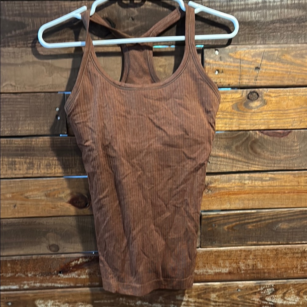 Lululemon Athletica Brown Fitted Backless Tank Top